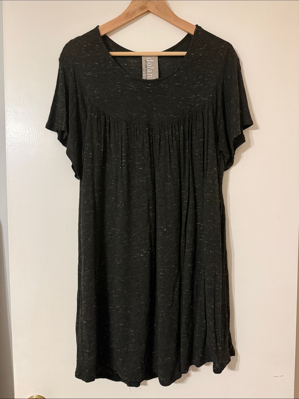 dolan Black Speckle Short Sleeve Tunic Dress